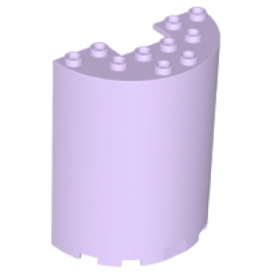 Cylinder half 3x6x6 met 1x2 inkeping Lavender